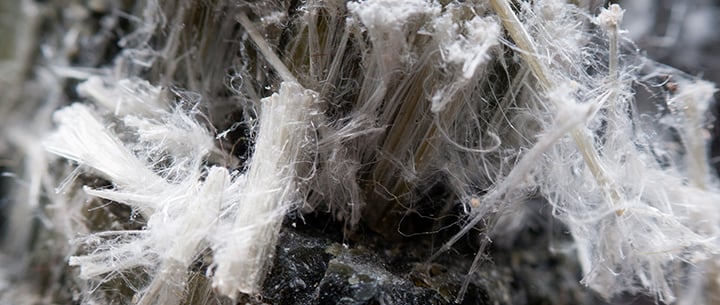 Magnified asbestos fibers known to contribute to Asbestos Cancer risk.