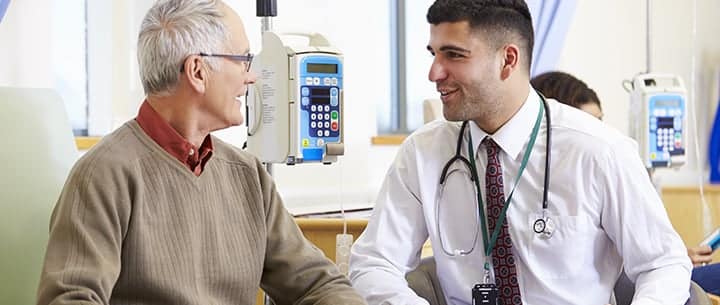 man undergoing chemotherapy
