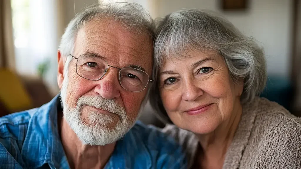 Elderly couple smiling softly, representing mesothelioma patients seeking legal help.