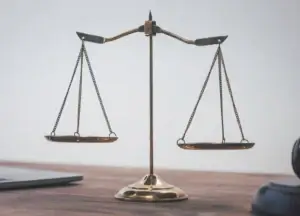 Scales of justice symbolizing fair compensation in talcum powder lawsuits