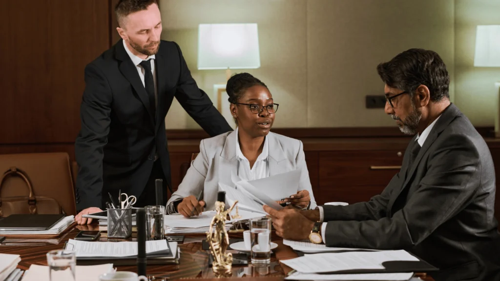 comforting legal consultation scene